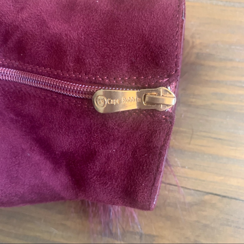 SOLD Cape Robbin | Bernice Ankle Boot Faux Fur in Burgundy - Picture 5 of 11